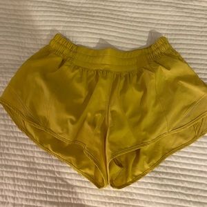 Yellow hotty hot lululemon shorts